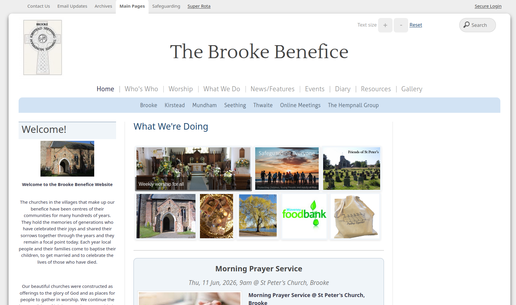 Brooke Benefice website screenshot