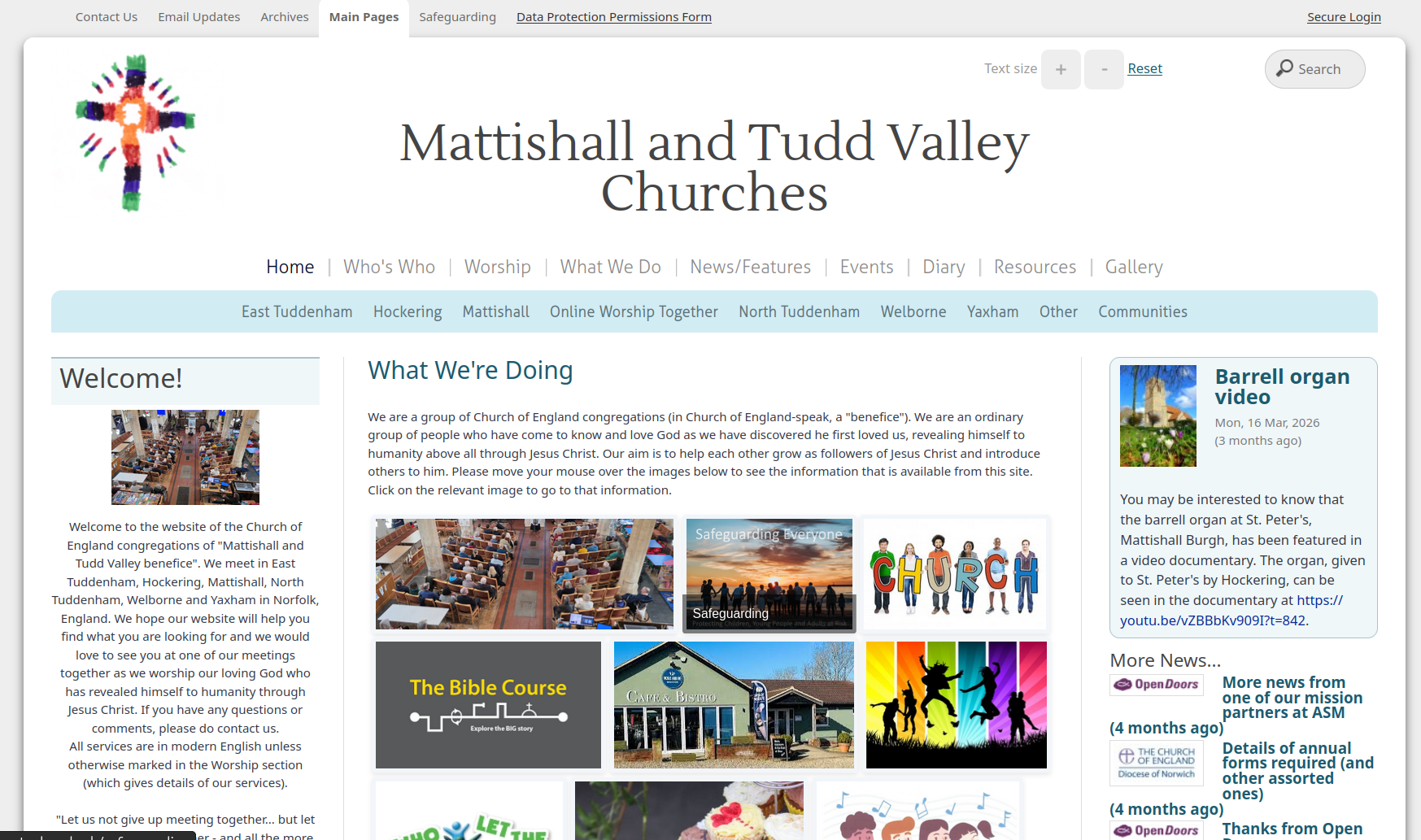 Mattishall and Tudd Valley Churches website screenshot