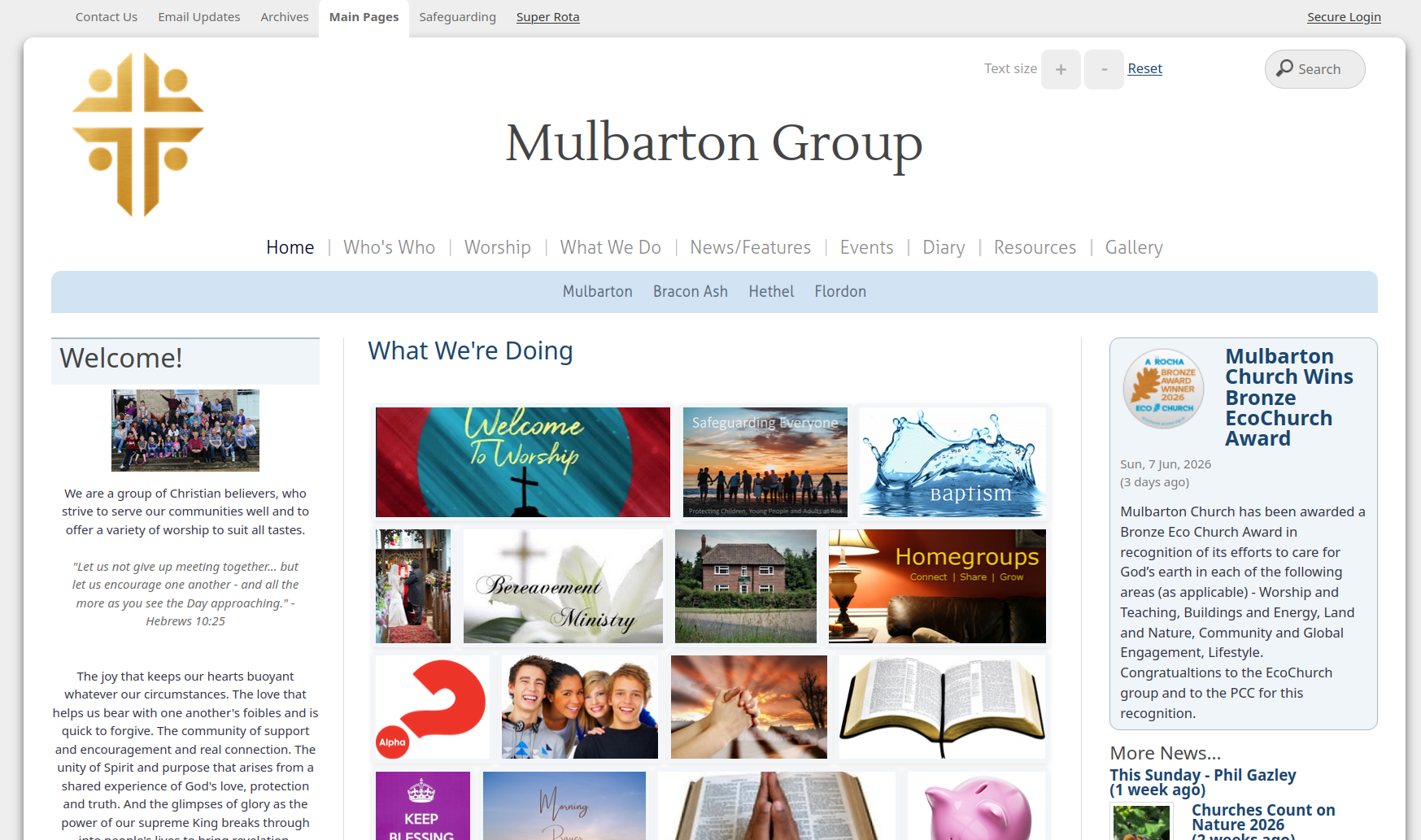 Mulbarton Parish website screenshot